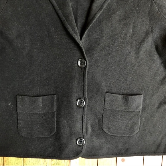 Lane Bryant Black Knit Cardigan 3 Button Blazer M2 - Picture 5 of 7